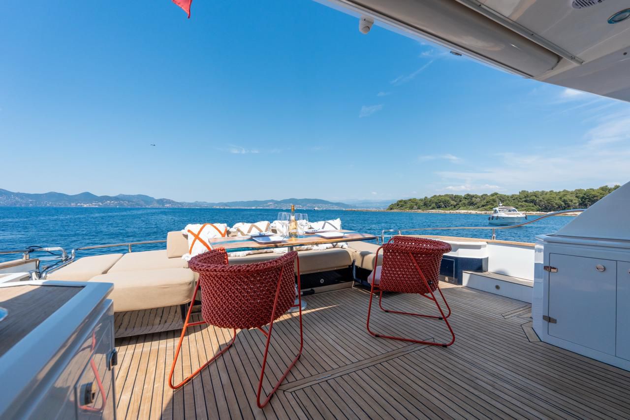 Yacht deck with sea view
